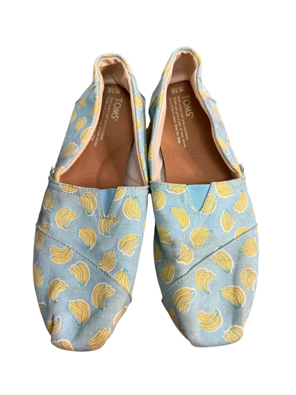 TOMS Banana Print Canvas Slip On Shoes Women Size 10